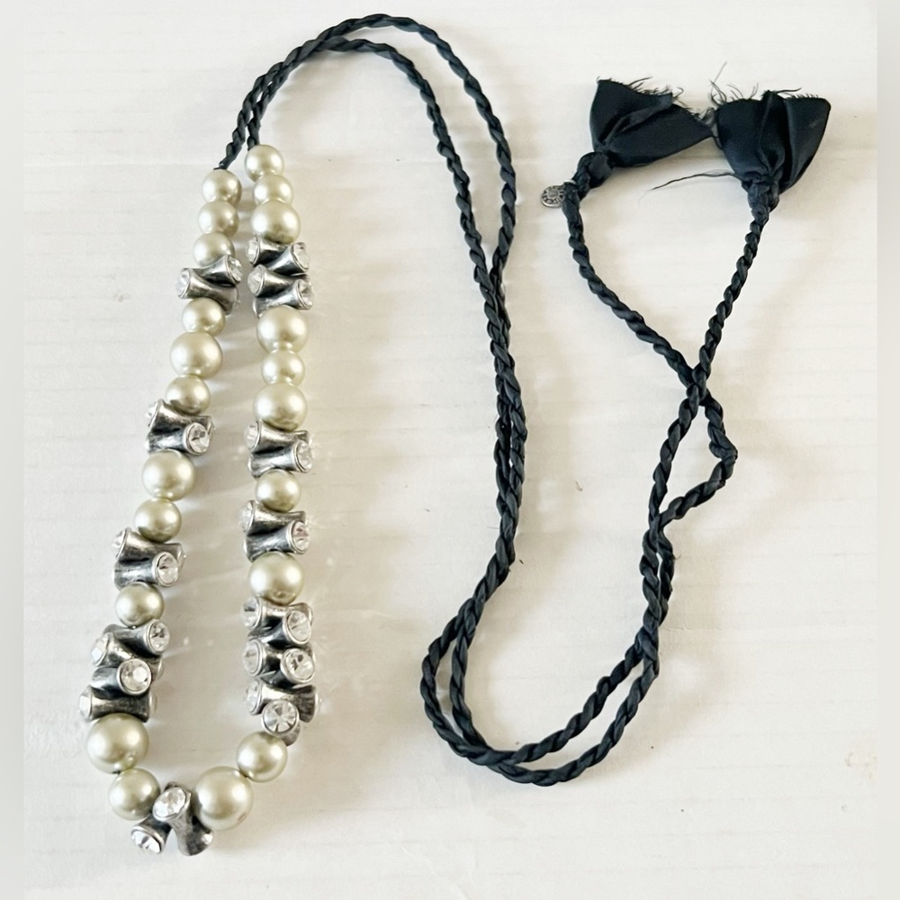 Vintage J. Crew Fresh Water Peral & Swarovski Crystal Necklace